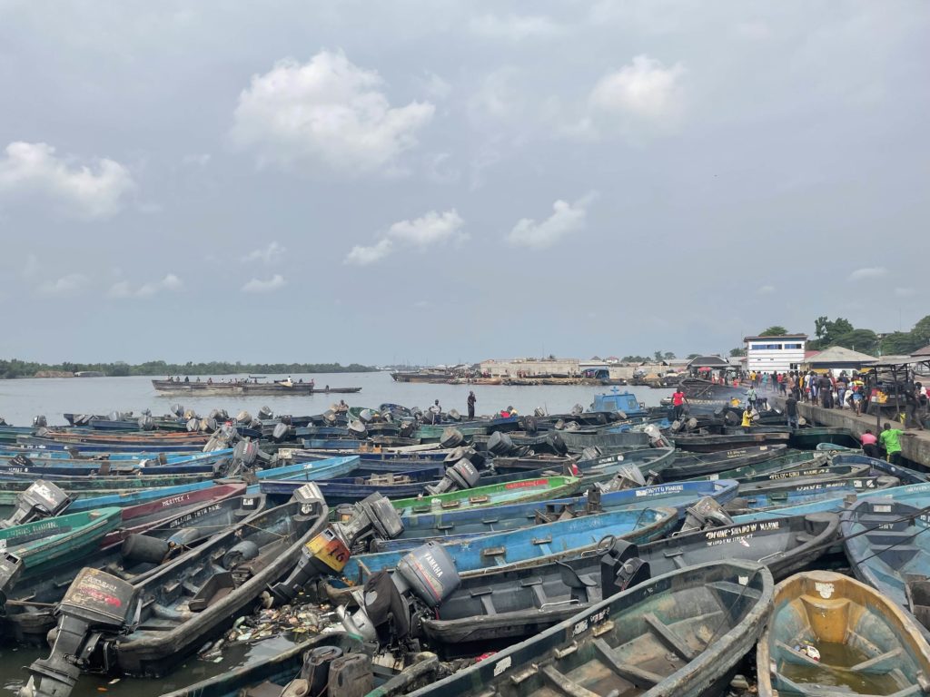 Boats piled up in Port Harcourt